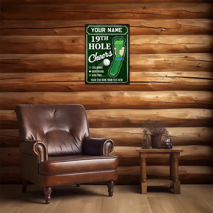 19th Hole Custom Metal Sign