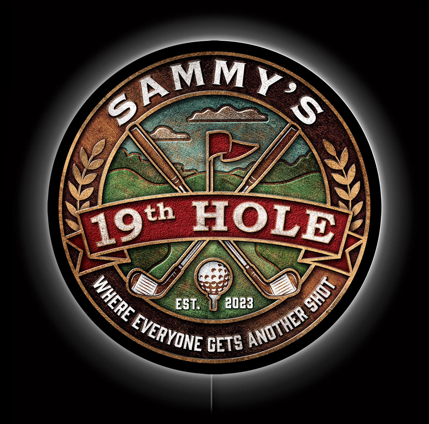19th Hole Custom LED Sign 23 in