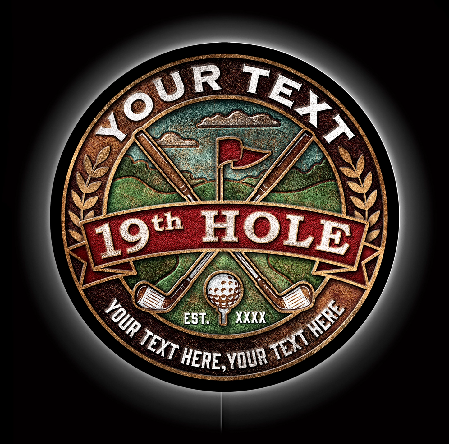 19th Hole Custom LED Sign 23 in