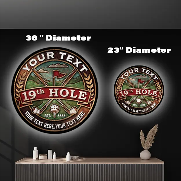 19th Hole Custom LED Sign 23 in