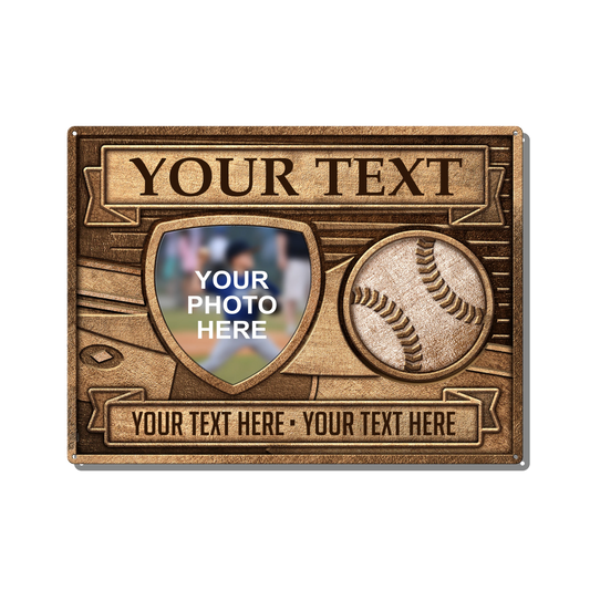 Baseball Photo Custom Metal Sign