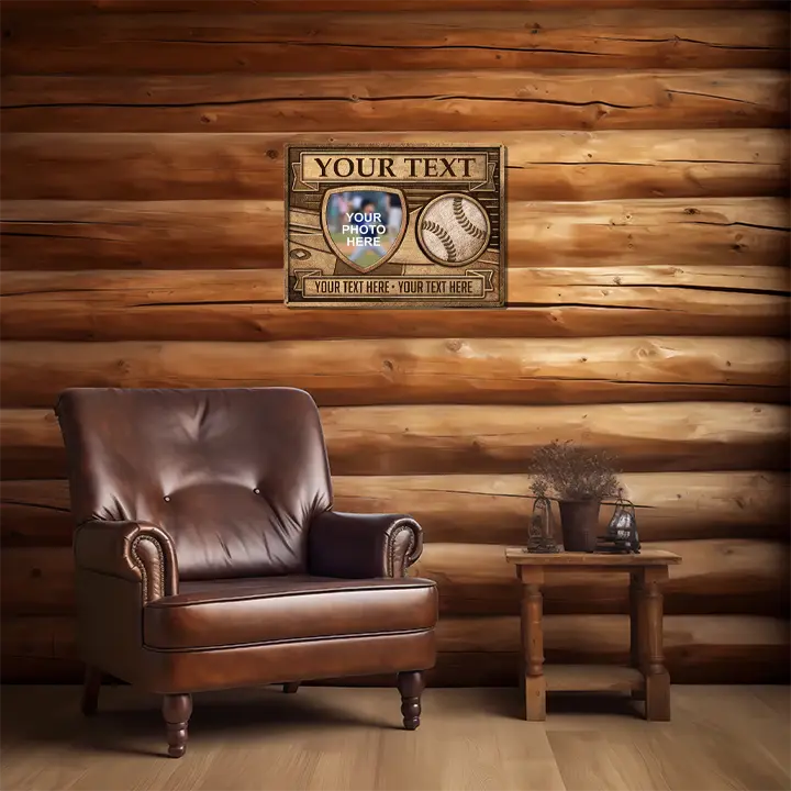 Baseball Photo Custom Metal Sign