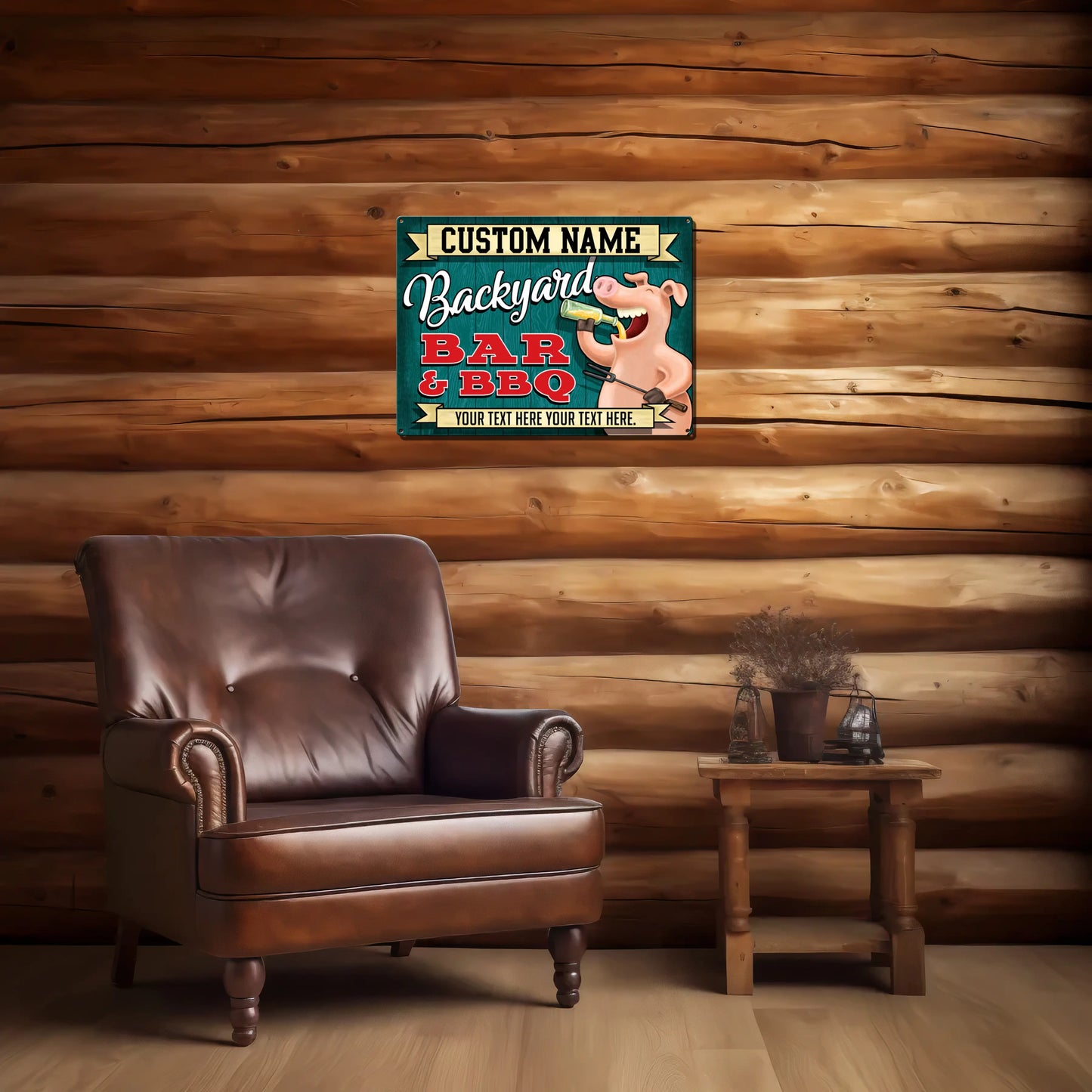 Backyard BBQ Custom Metal Sign