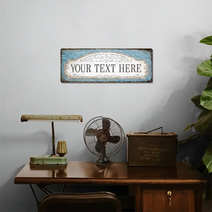 Blue Fern Custom Metal Sign