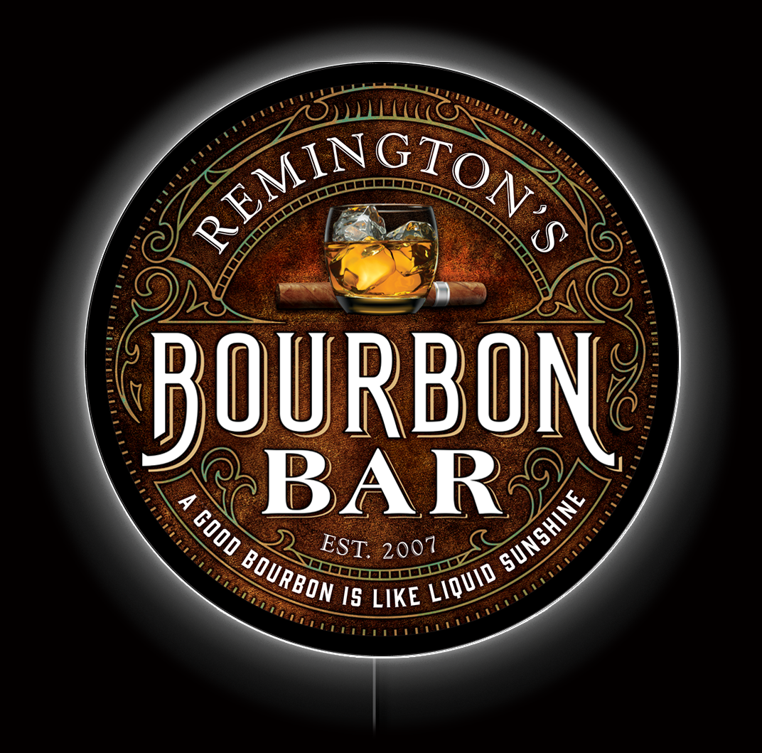Bourbon Bar Custom LED Sign 23in