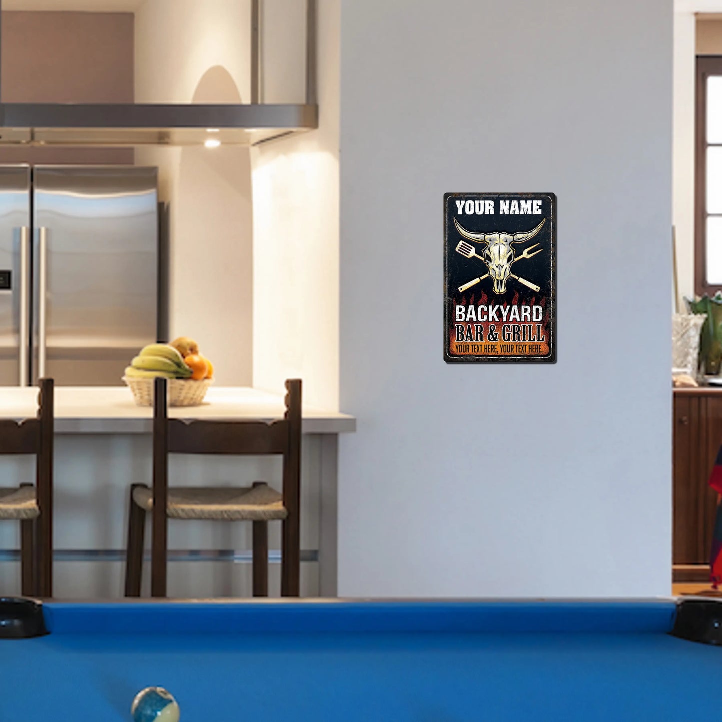 Bar & Grill Custom Metal Sign