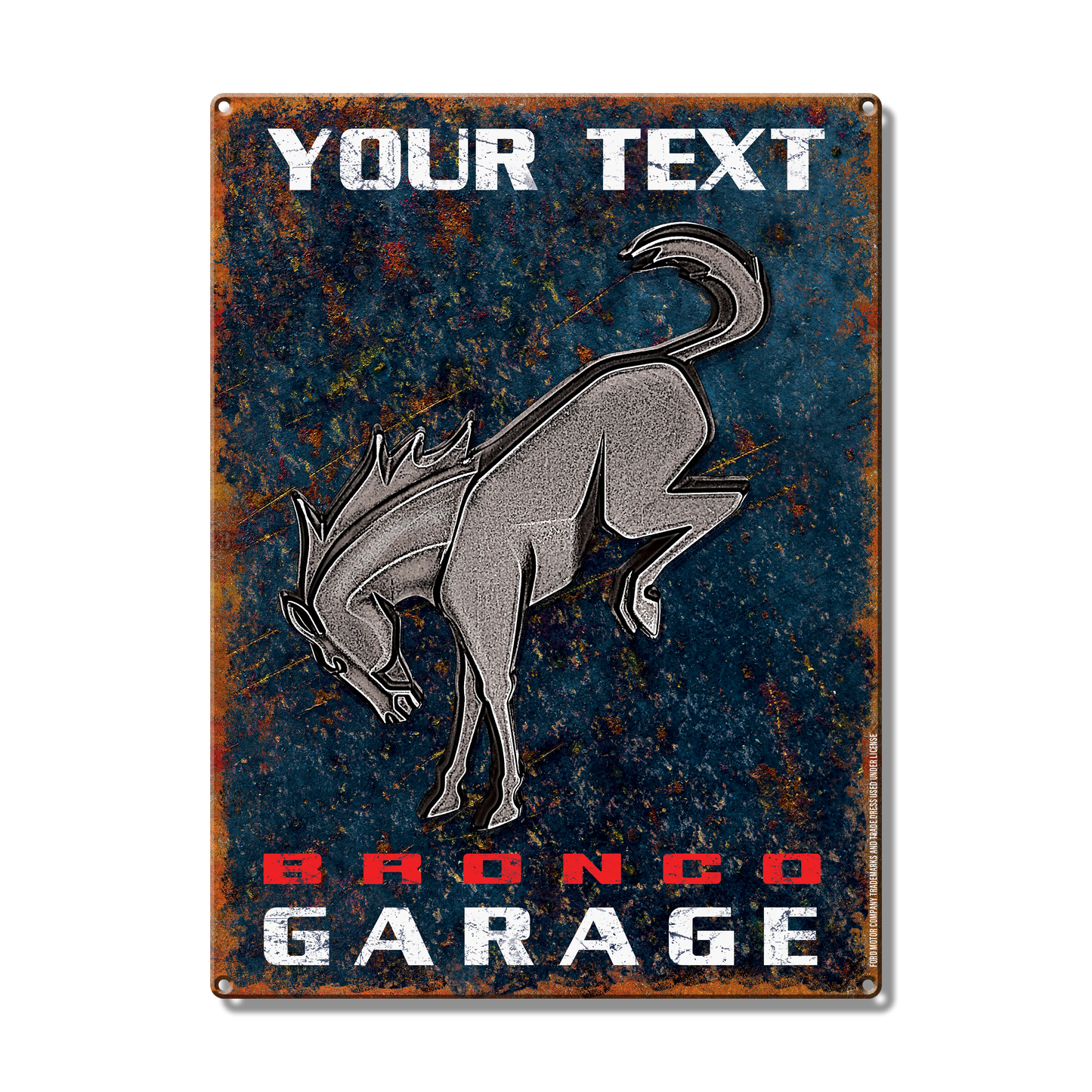 Bronco Garage Custom Metal Sign