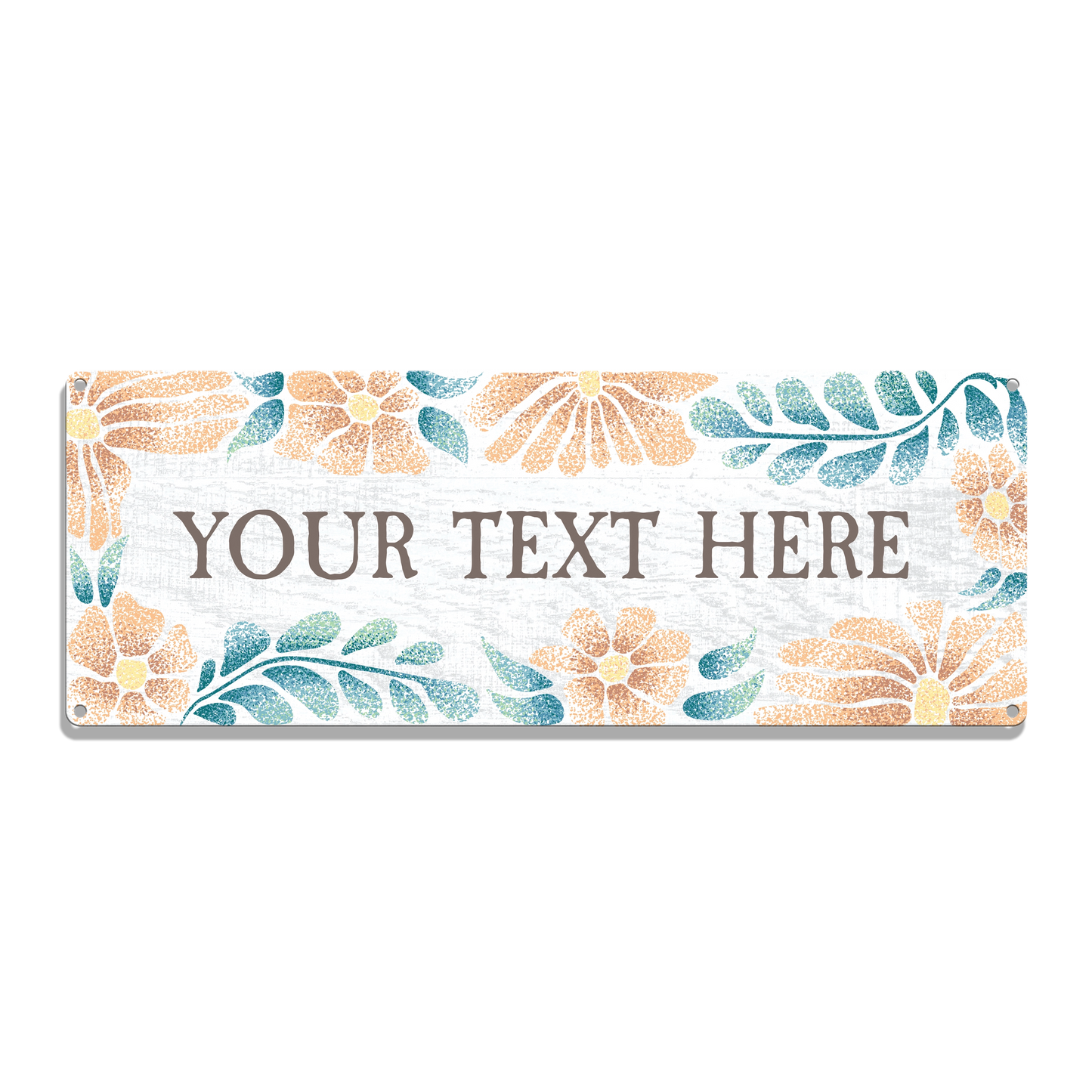 Coastal Floral Custom Metal Sign