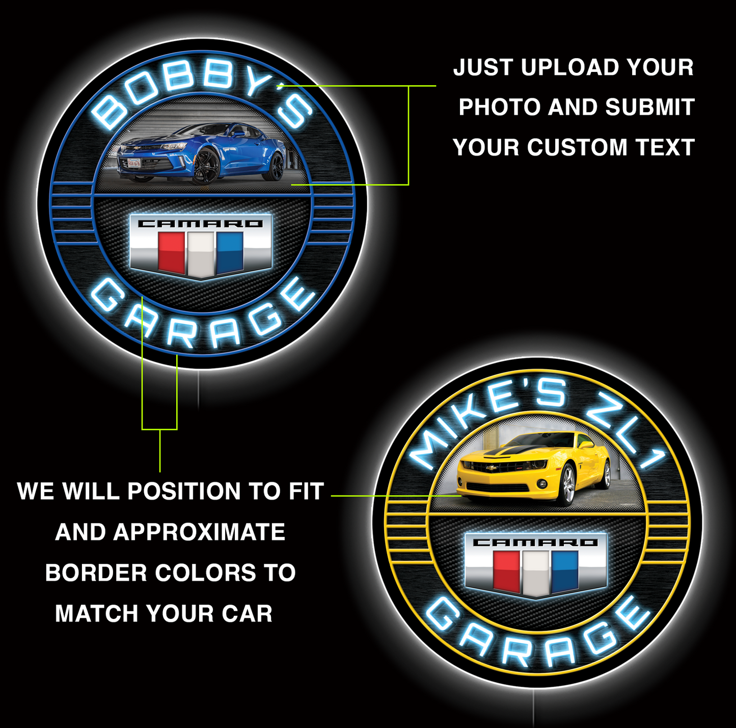 Camaro Photo Custom LED Sign 23 in
