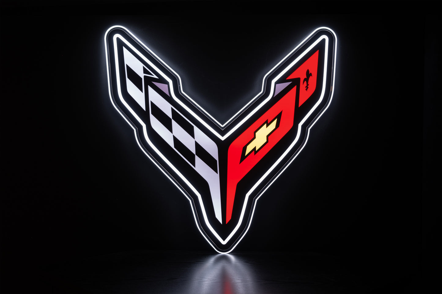 Corvette C8 _V_ Large Die Cut LED