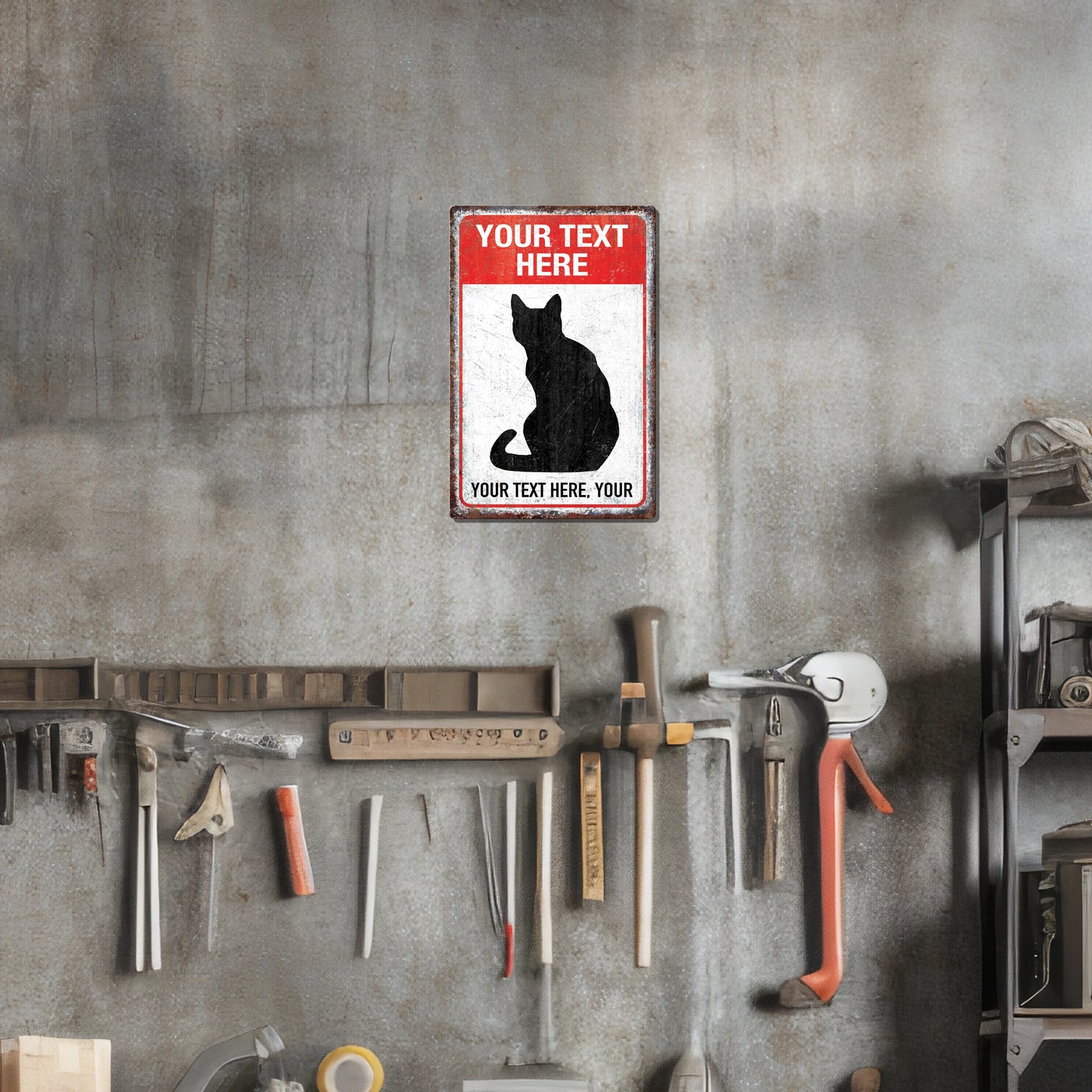 Cat Danger Custom Metal Sign