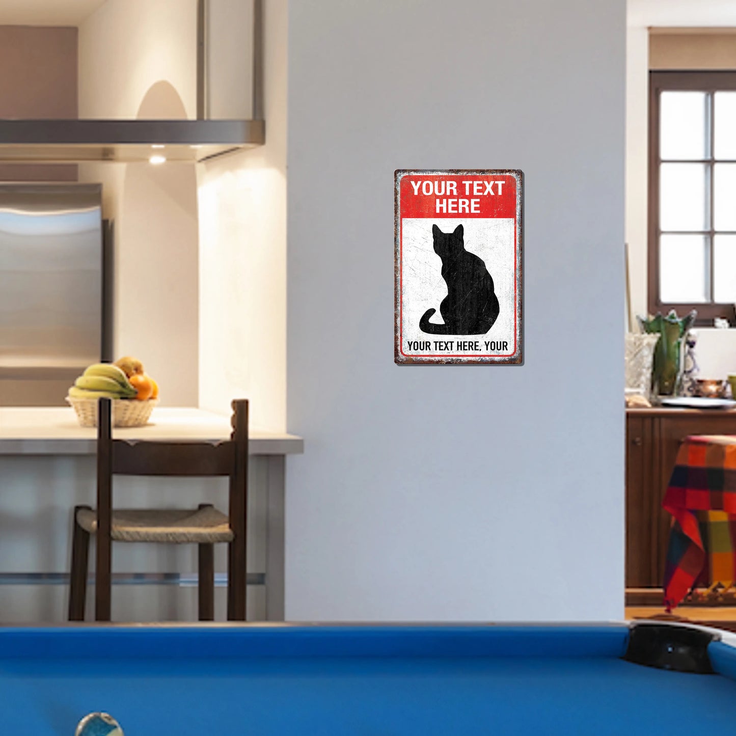 Cat Danger Custom Metal Sign