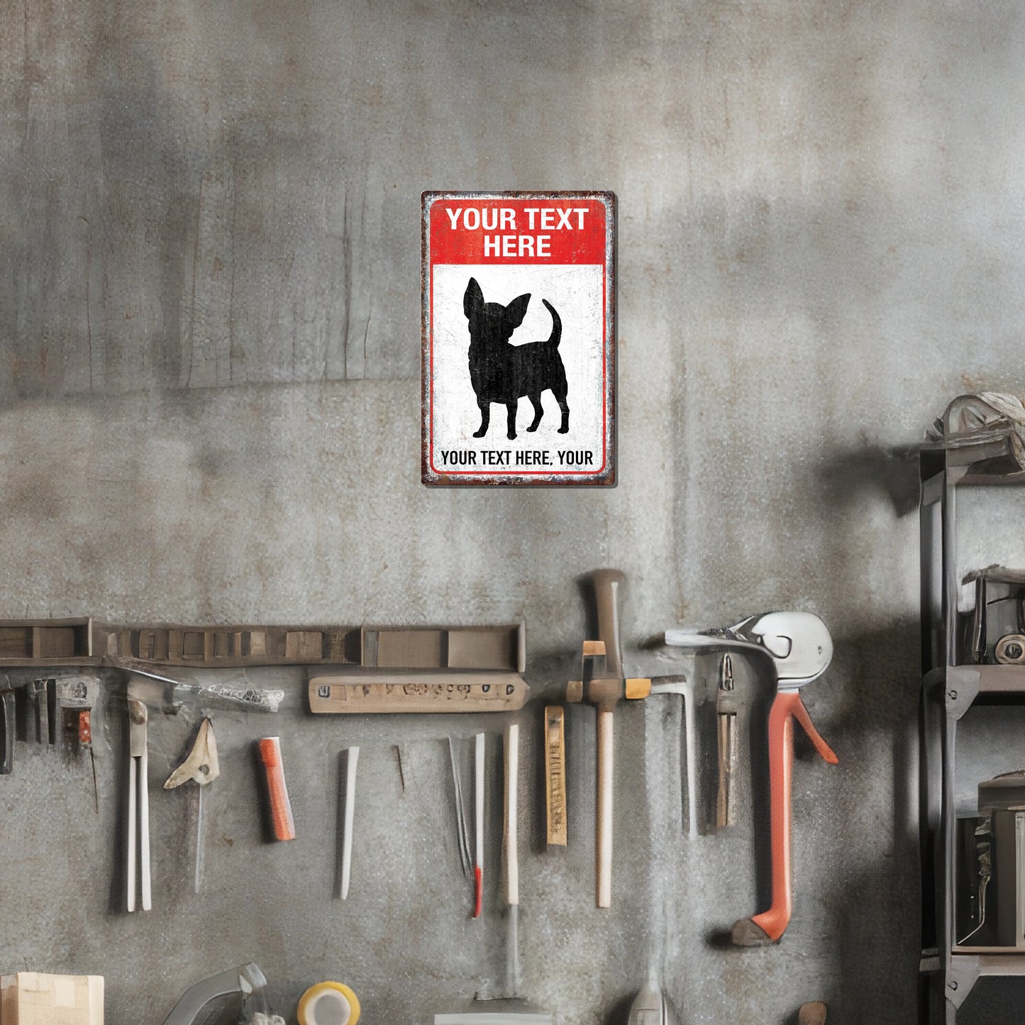 Chihuahua Danger Custom Metal Sign