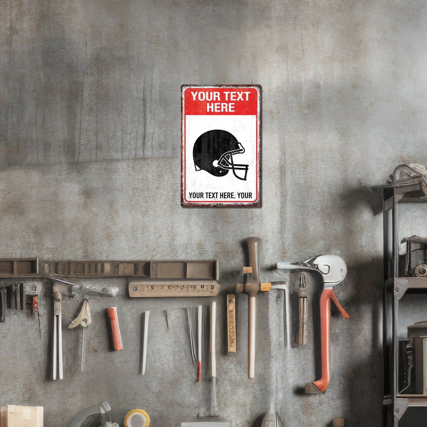 Football Danger Custom Metal Sign