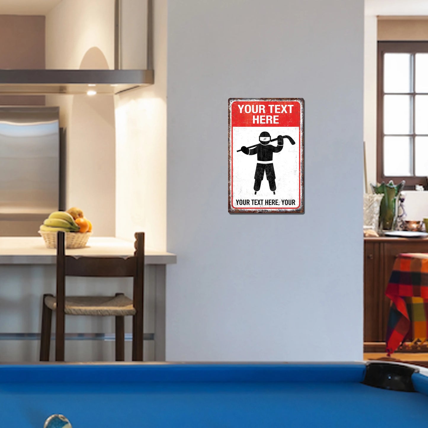 Hockey Danger Custom Metal Sign