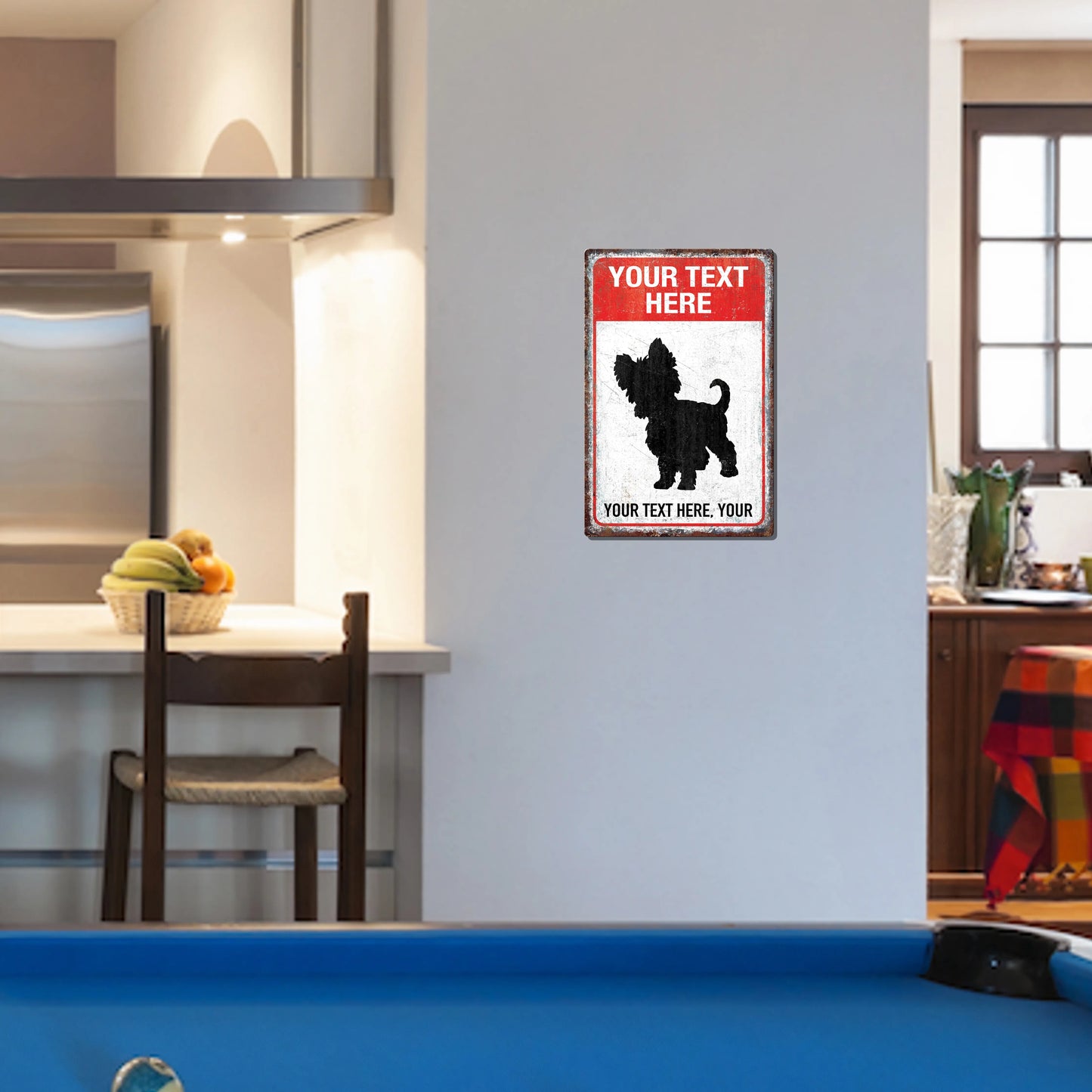 Yorkie Danger Custom Metal Sign