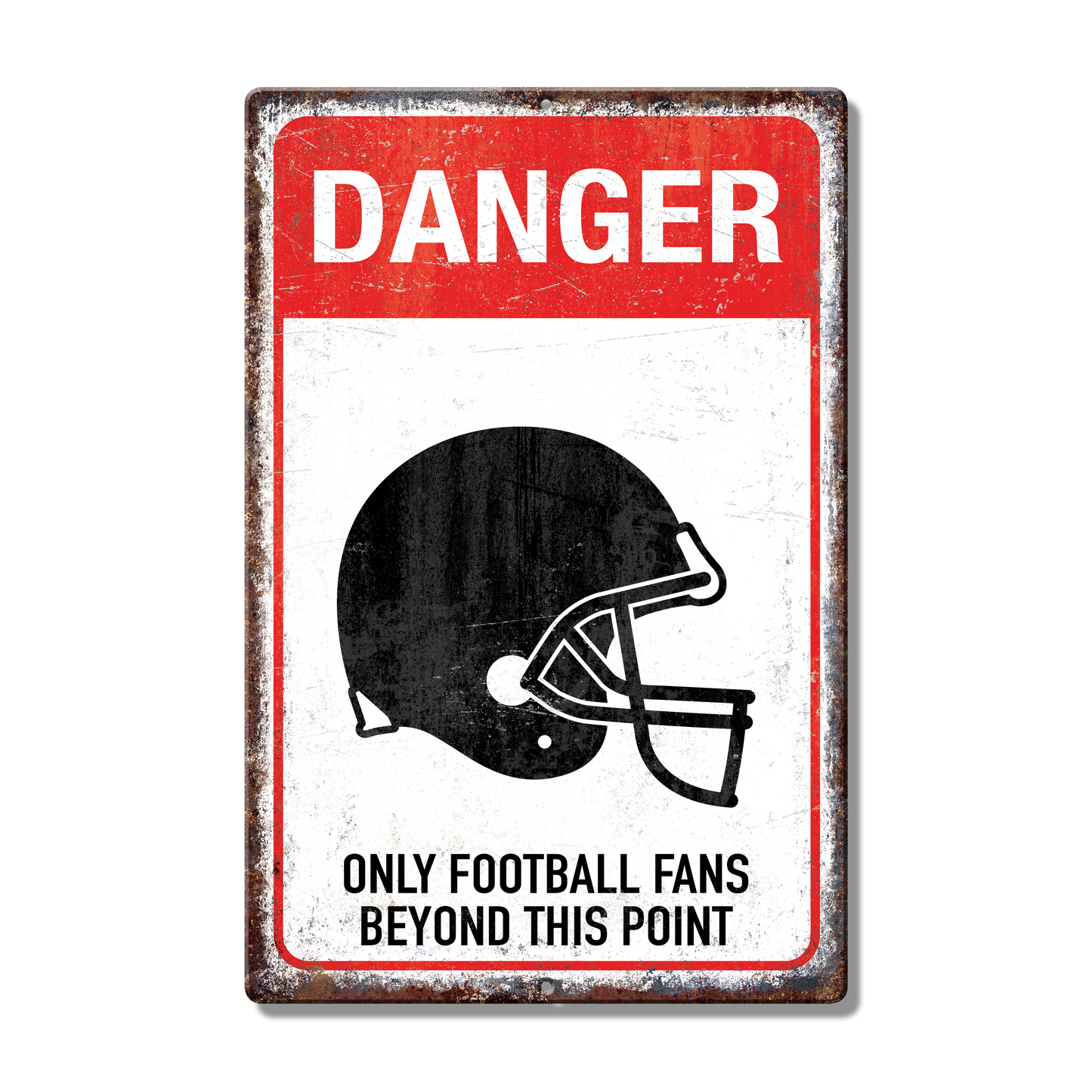 Football Danger Custom Metal Sign