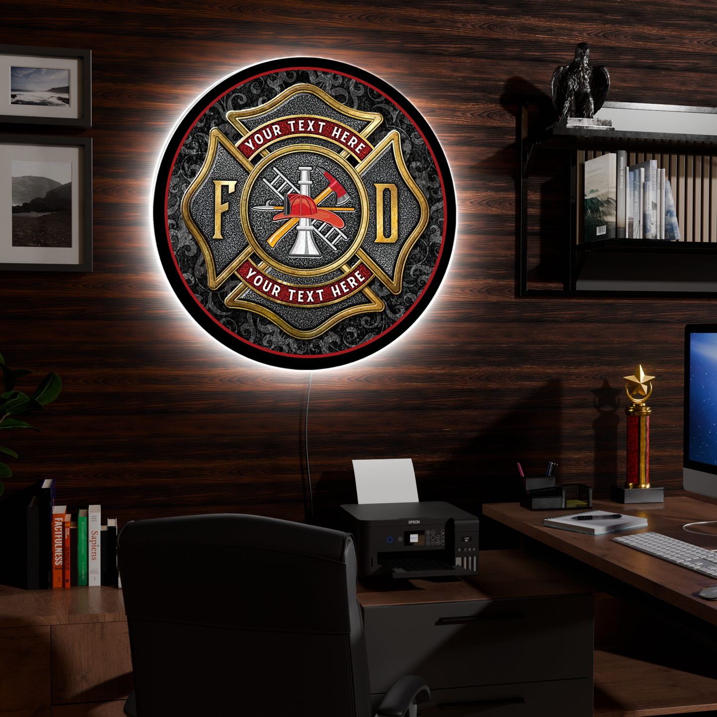 Firefighter Custom LED Sign 23 in