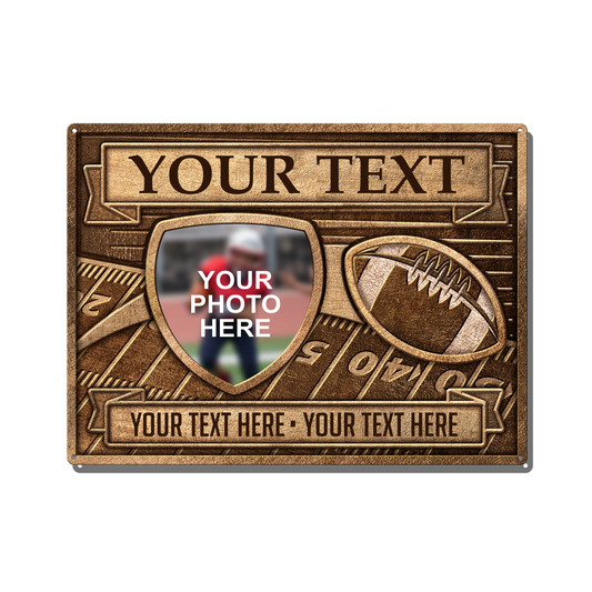 Football Photo Custom Metal Sign
