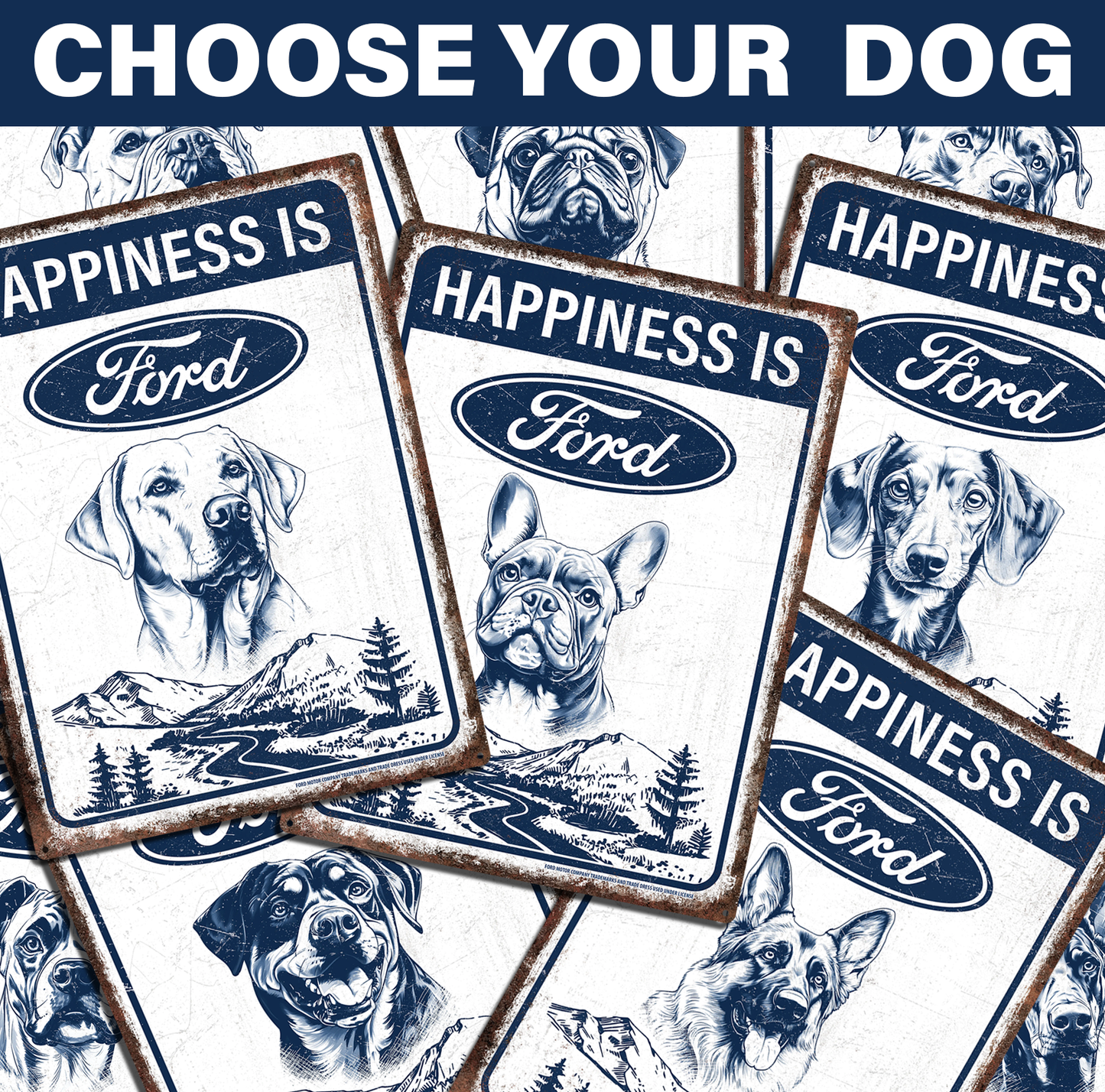 Ford Dog Custom Metal Sign