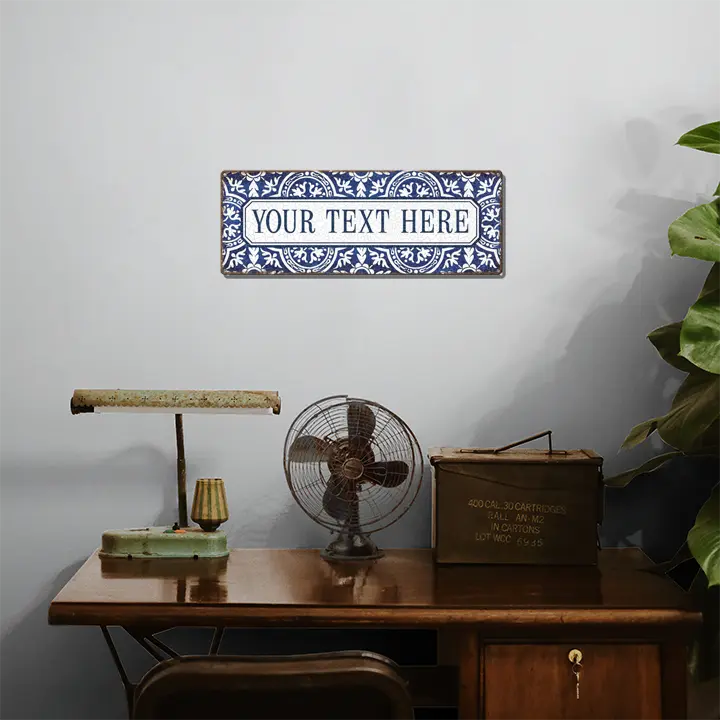 Indigo Custom Metal Sign