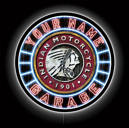 Neon Indian Motorcycle Custom LED Sign 23 in