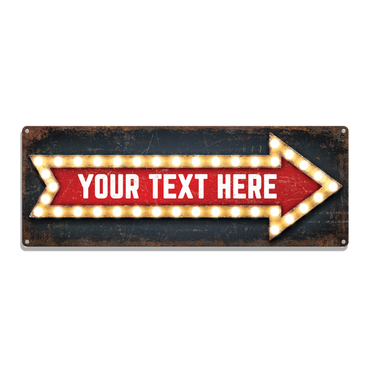 Marquee Arrow (Right) Custom Metal Sign