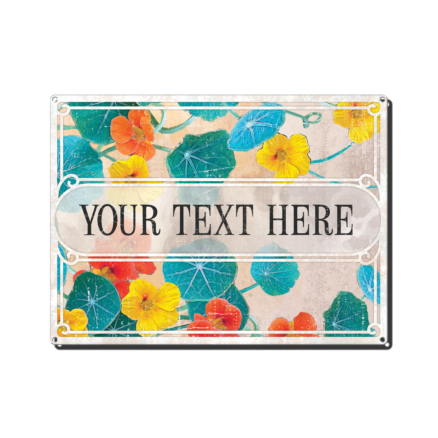 Nasturtium Custom Metal Sign