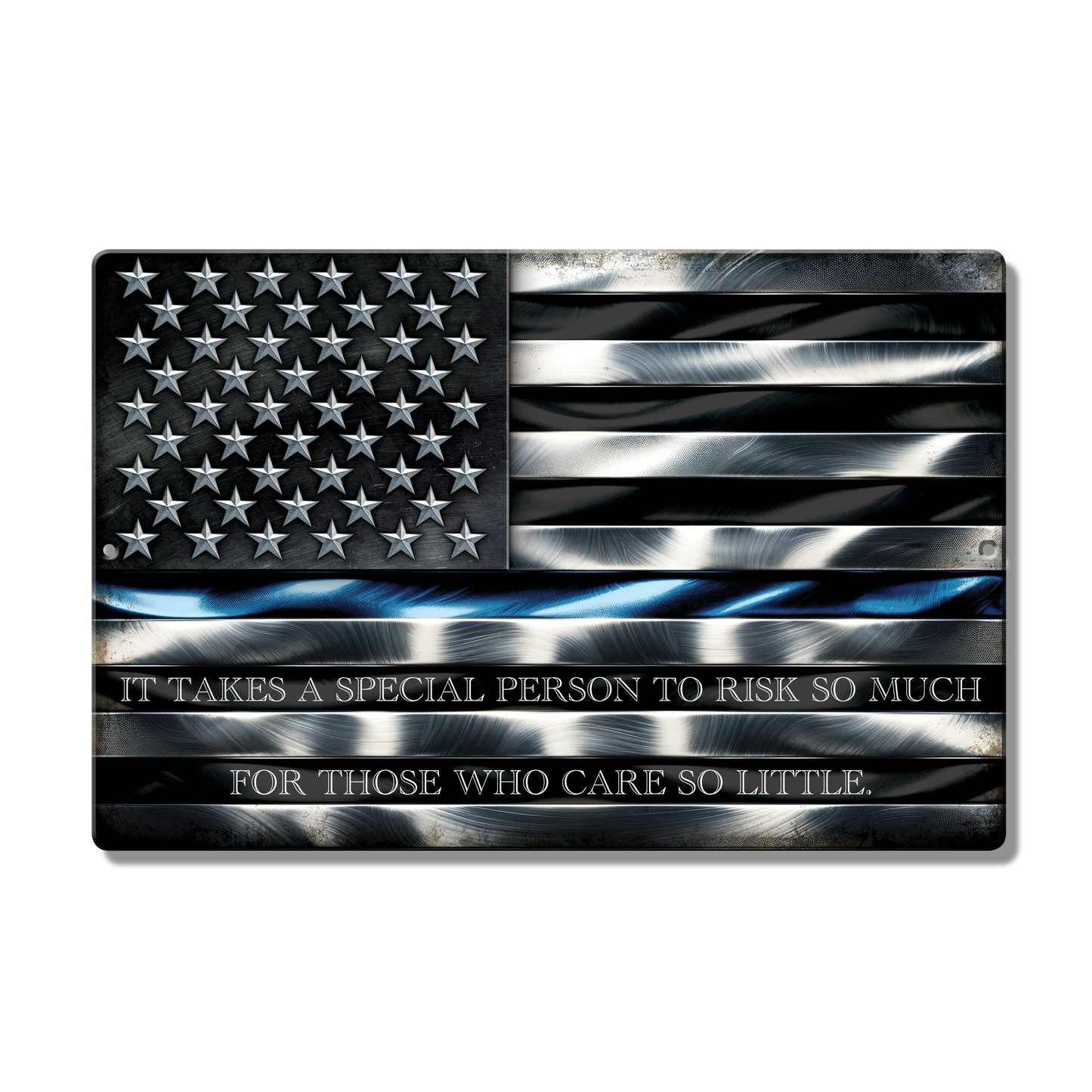 Police Flag Metal Sign