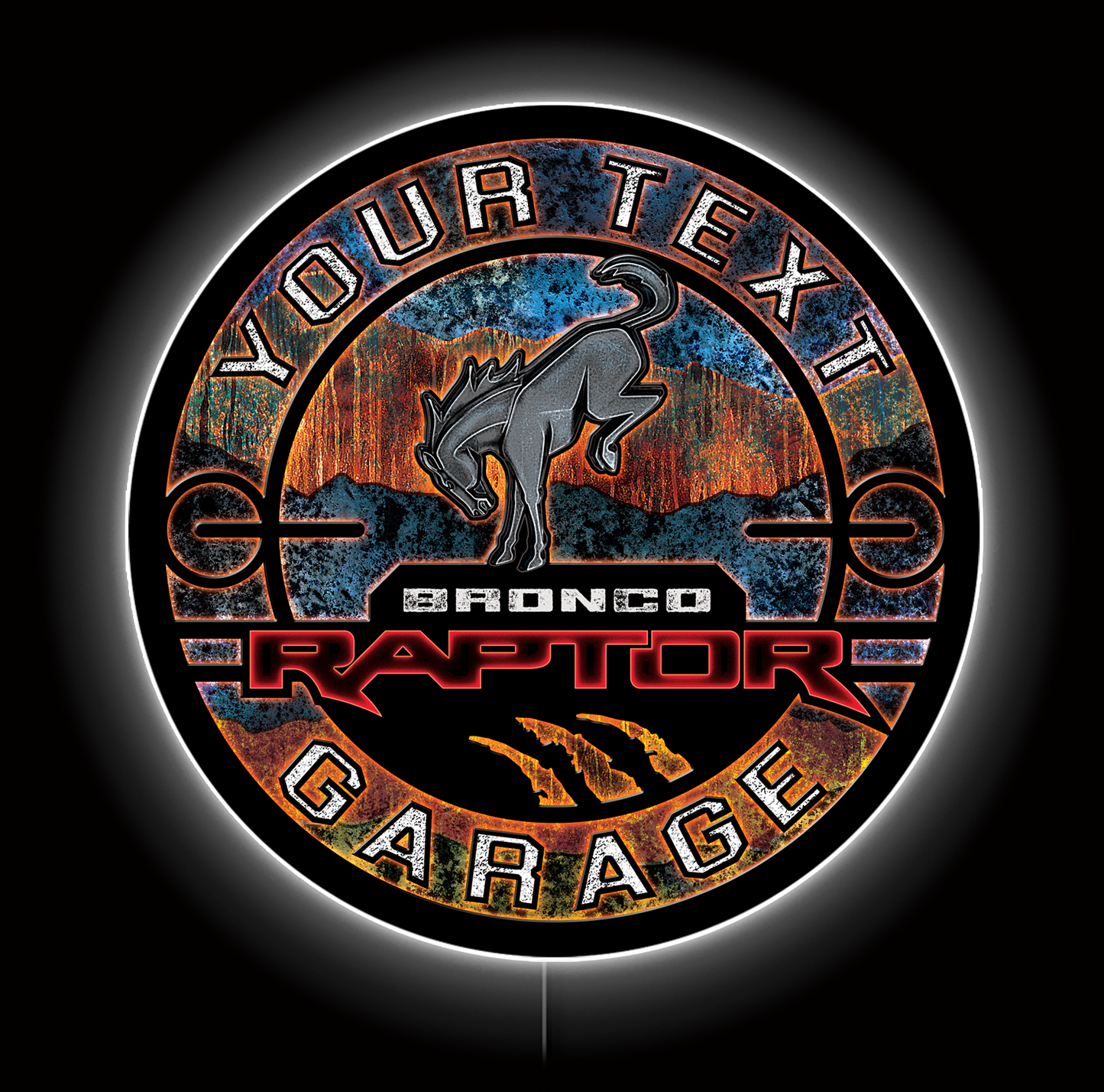 Bronco Raptor Badlands Custom LED Sign 23 in