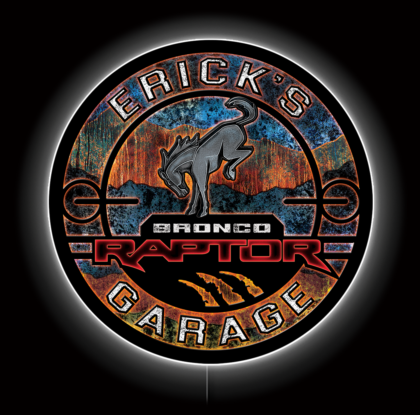 Bronco Raptor Badlands Custom LED Sign 23 in