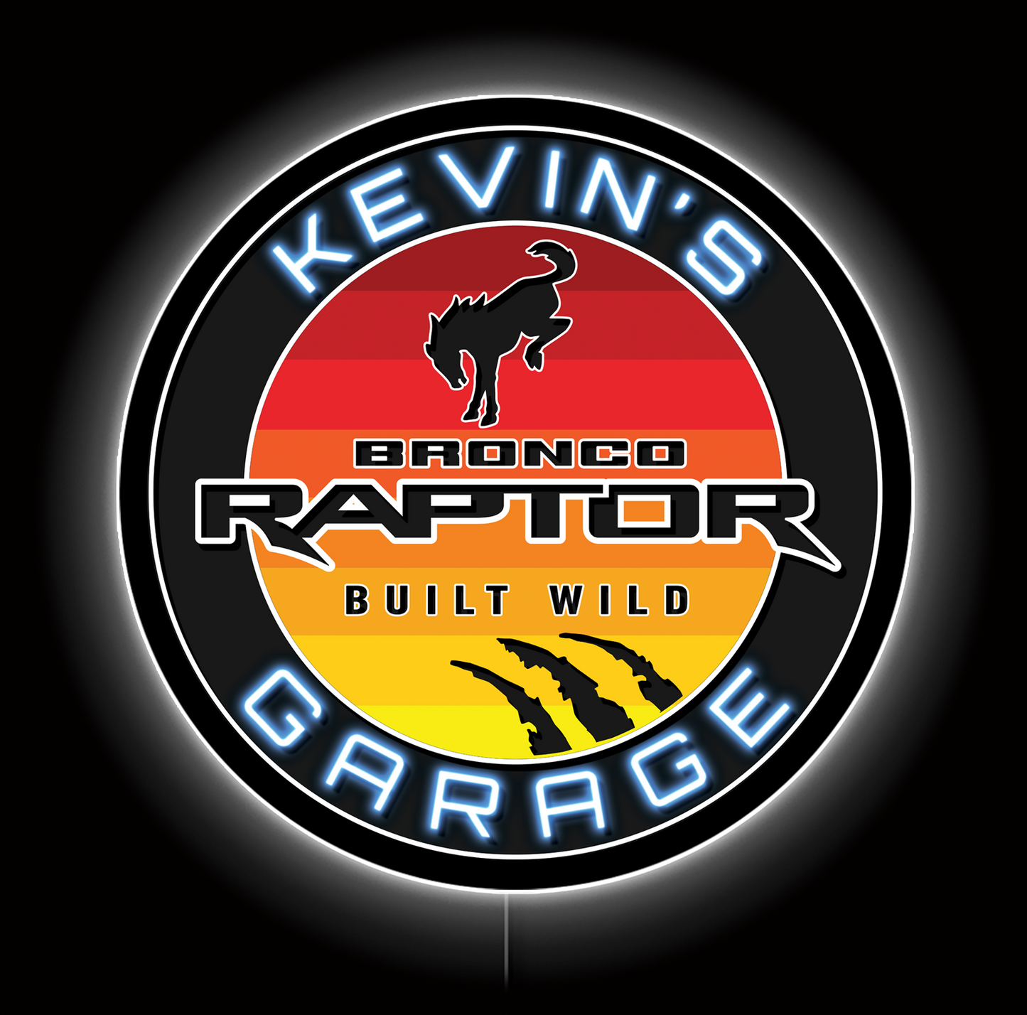 Bronco Raptor Retro Custom LED Sign 36 in