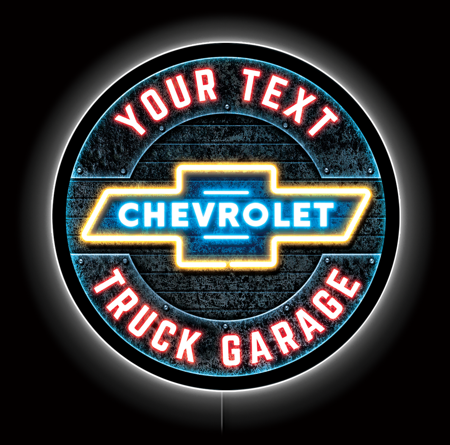 Chevy Truck Garage Custom LED Sign 23 in
