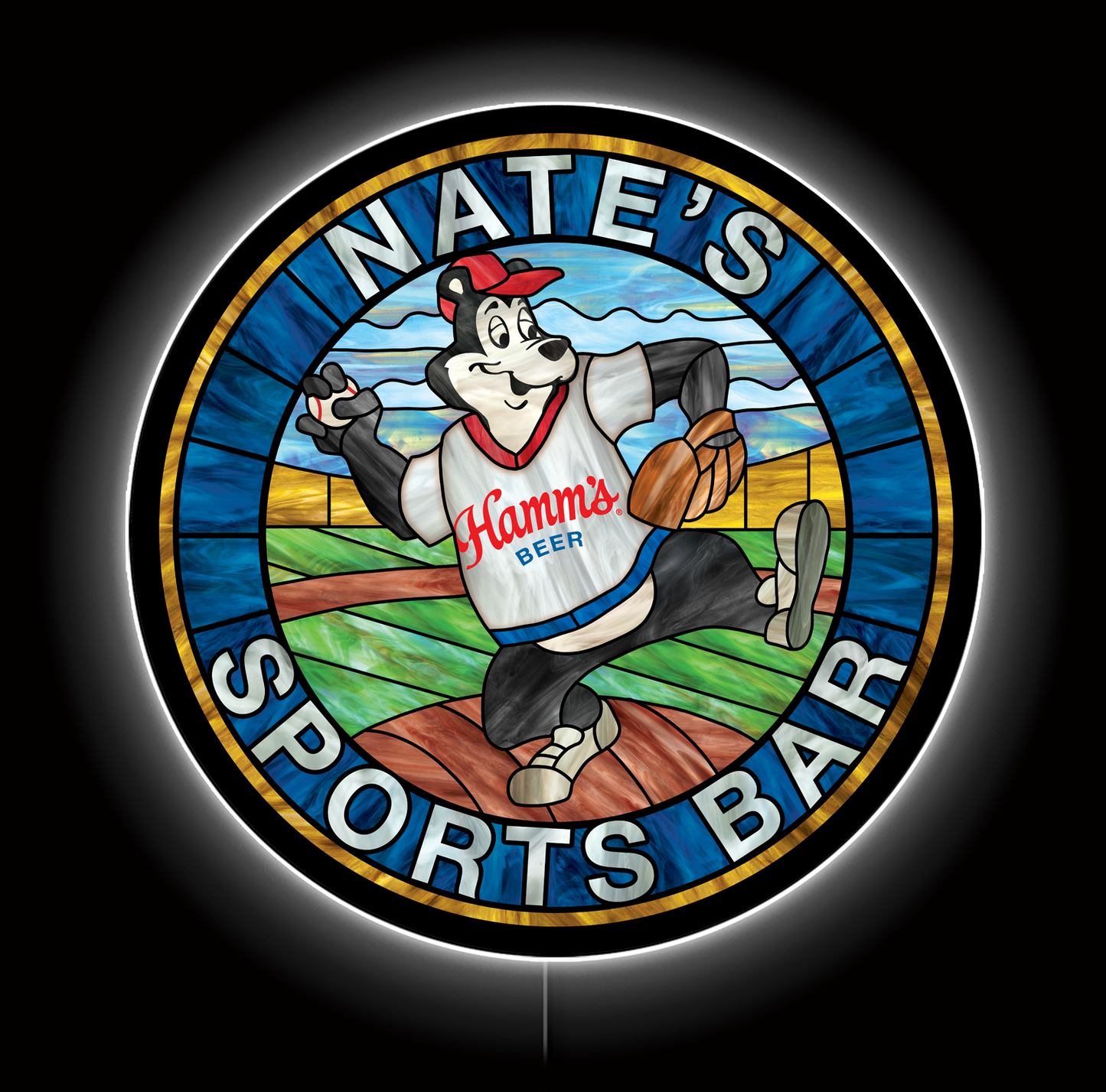 Hamm's Baseball Sports Bar Custom LED Sign 36 in