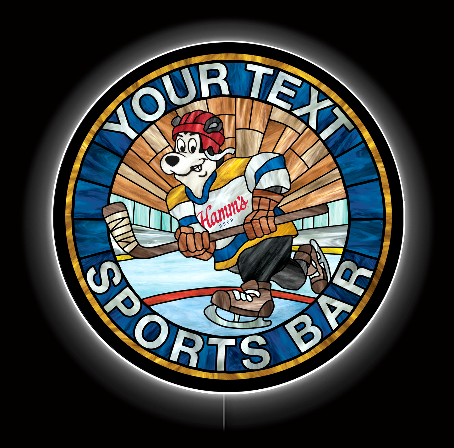 Hamm's Hockey Sports Bar Custom LED Sign 36 in