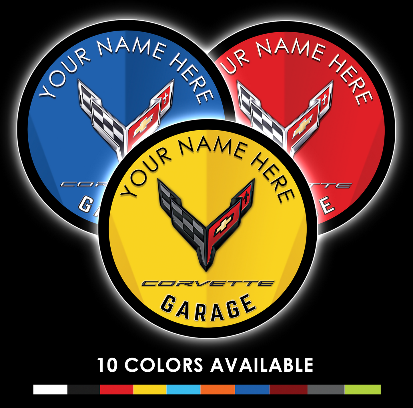 Corvette V8 Custom Color LED Sign 36 in