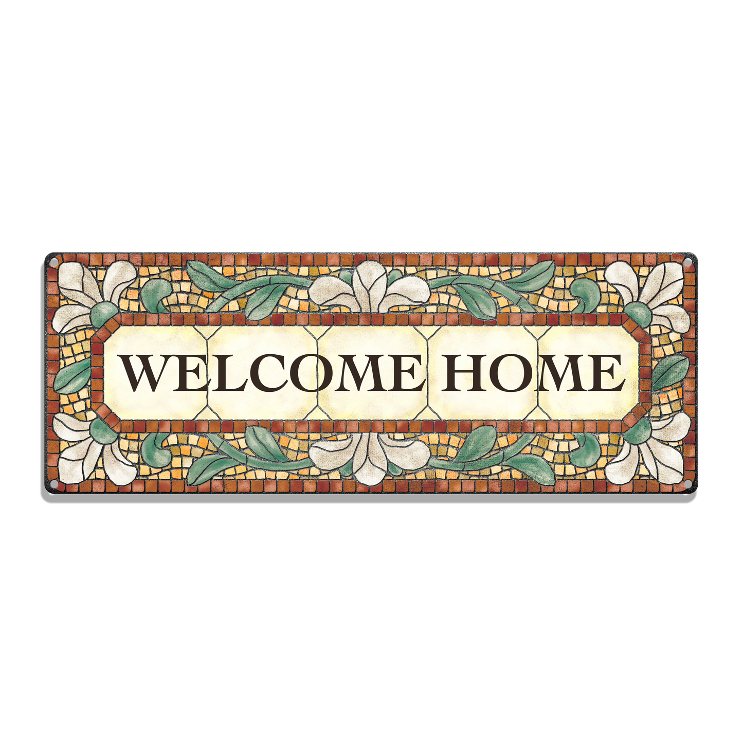 Tile Plaque Brown Custom Metal Sign