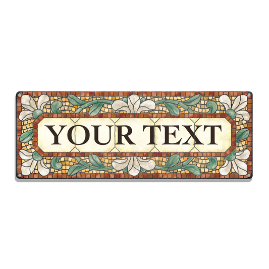 Tile Plaque Brown Custom Metal Sign