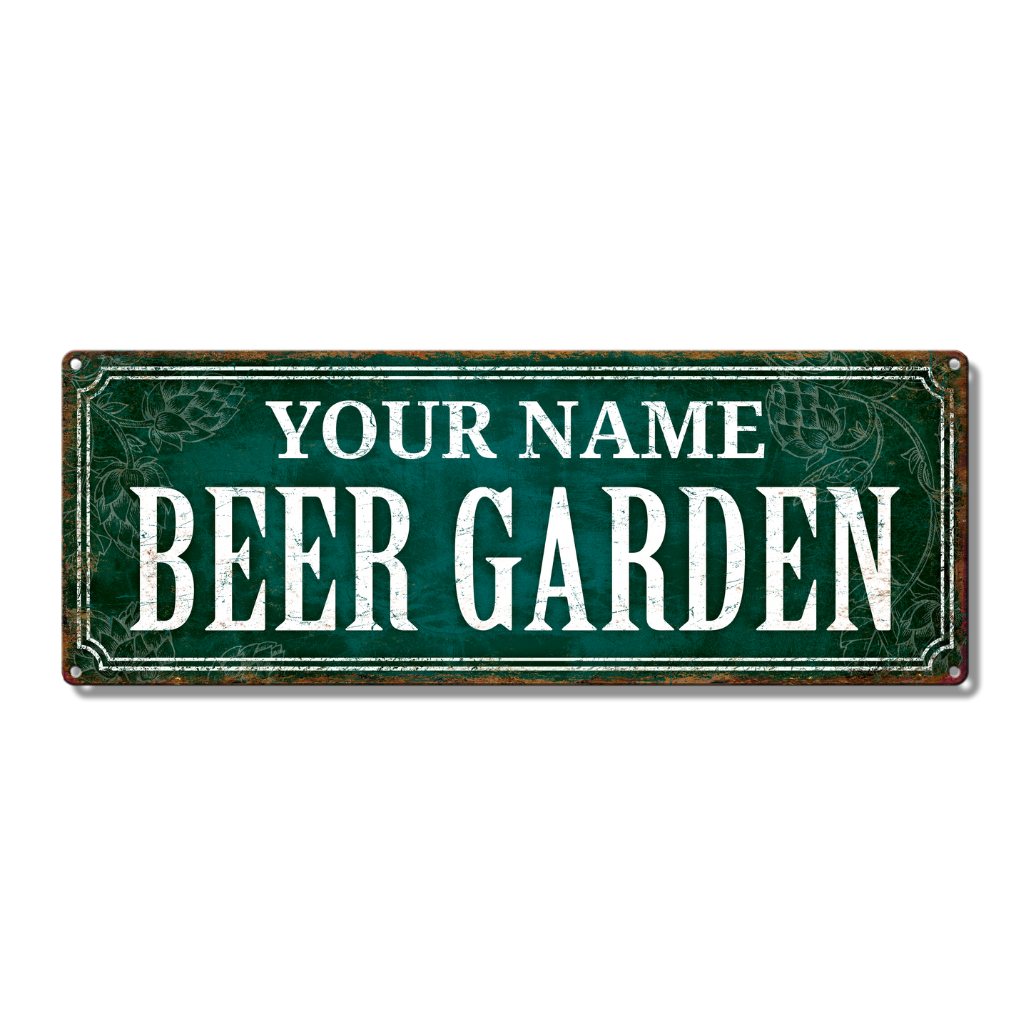 Teal Beer Garden Custom Metal Sign