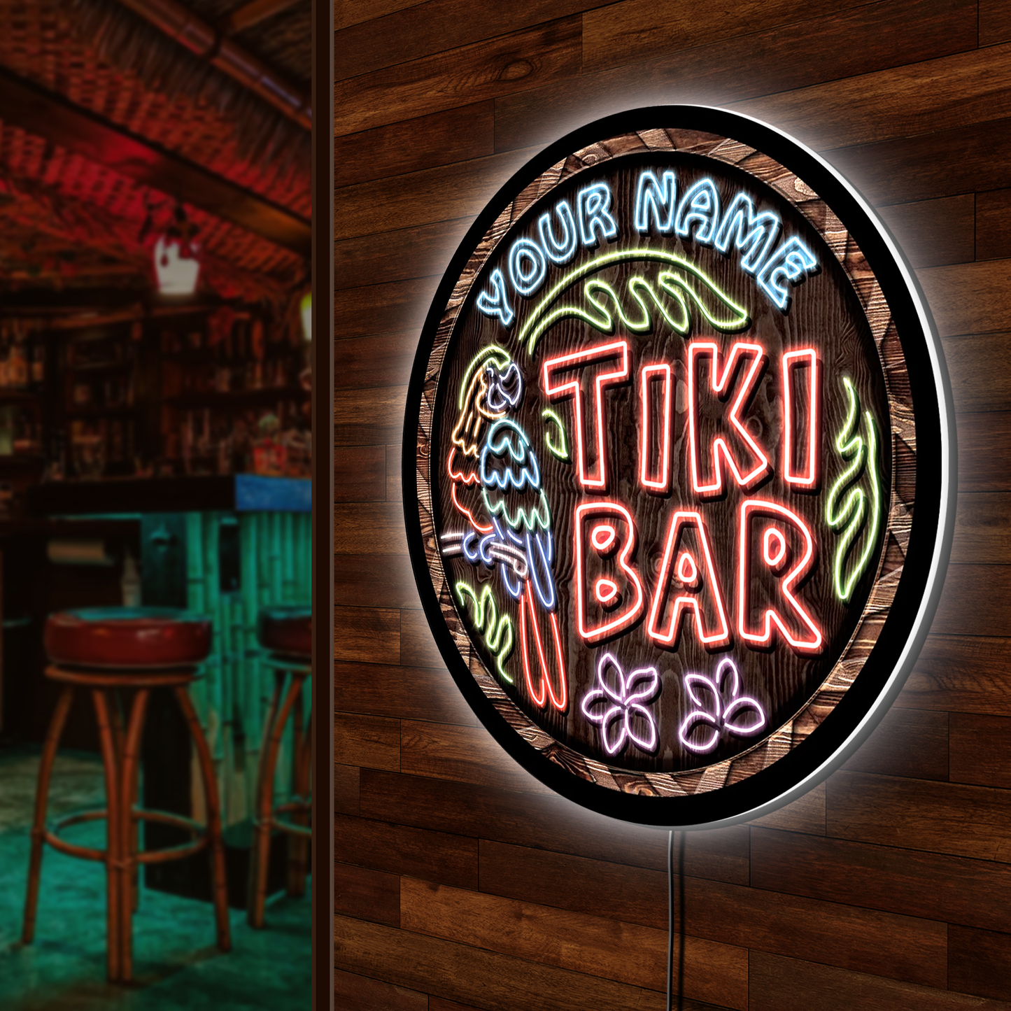Tiki Bar Custom LED Sign 36 in