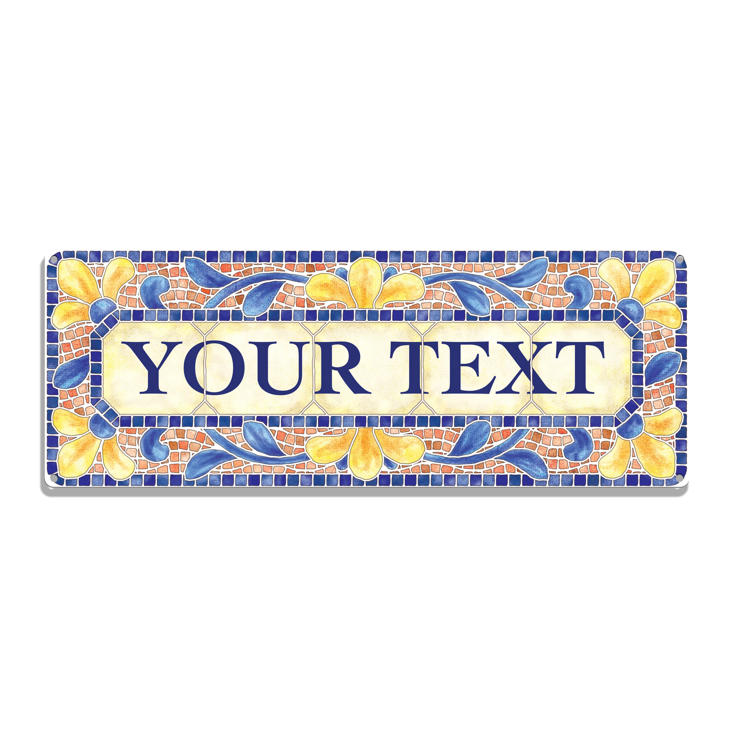 Tile Plaque Blue Custom Metal Sign