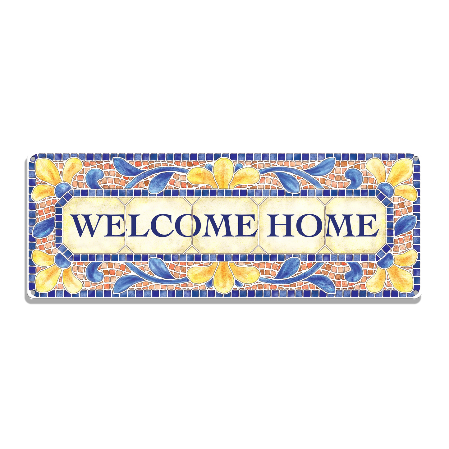 Tile Plaque Blue Custom Metal Sign