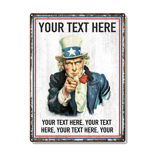 Uncle Sam Custom Metal Sign