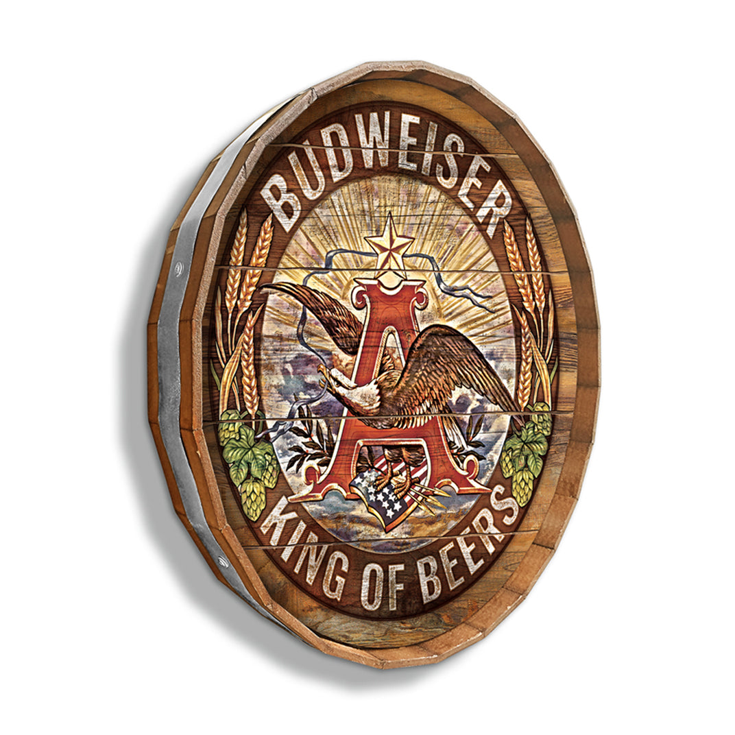 24in Anheuser-Busch Eagle Heritage A Barrel Top Wall Sign Wholesale