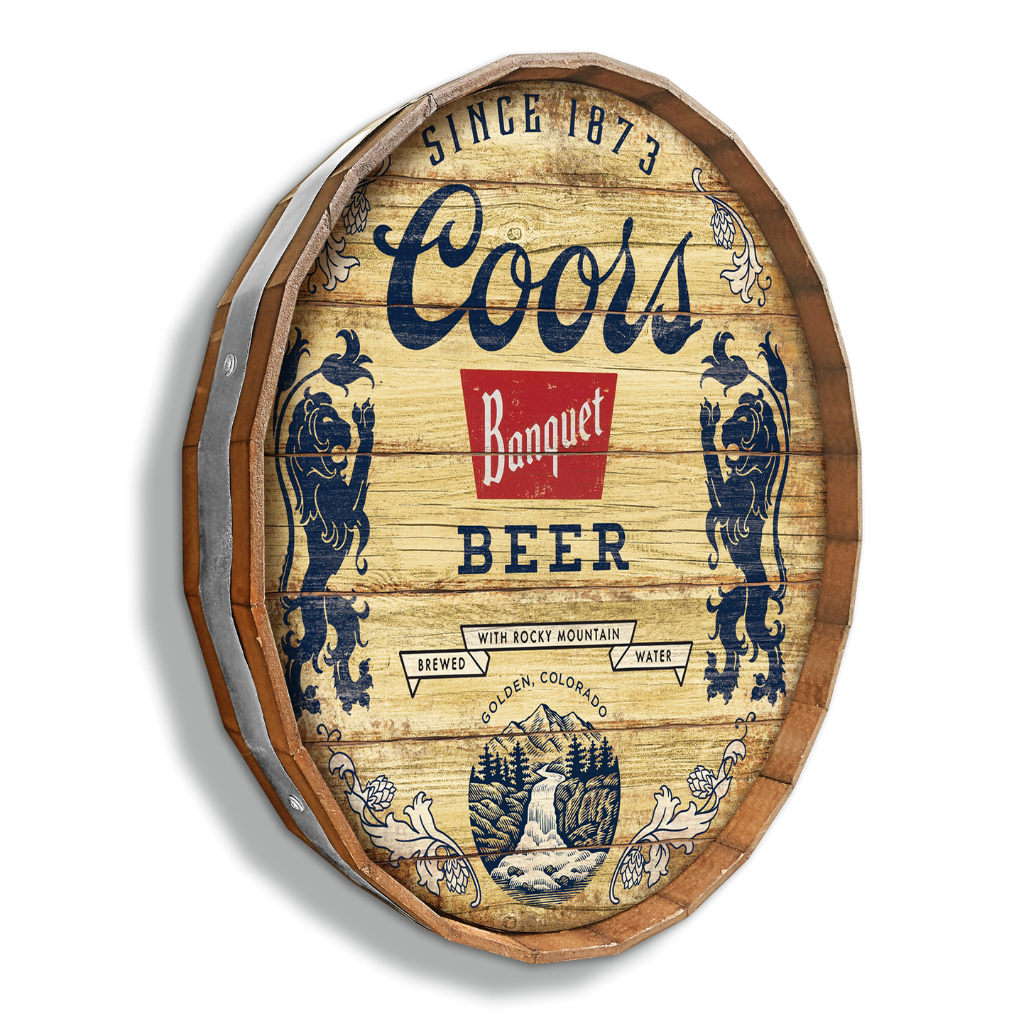 24in Coors Banquet Barrel Top Wall Sign Wholesale