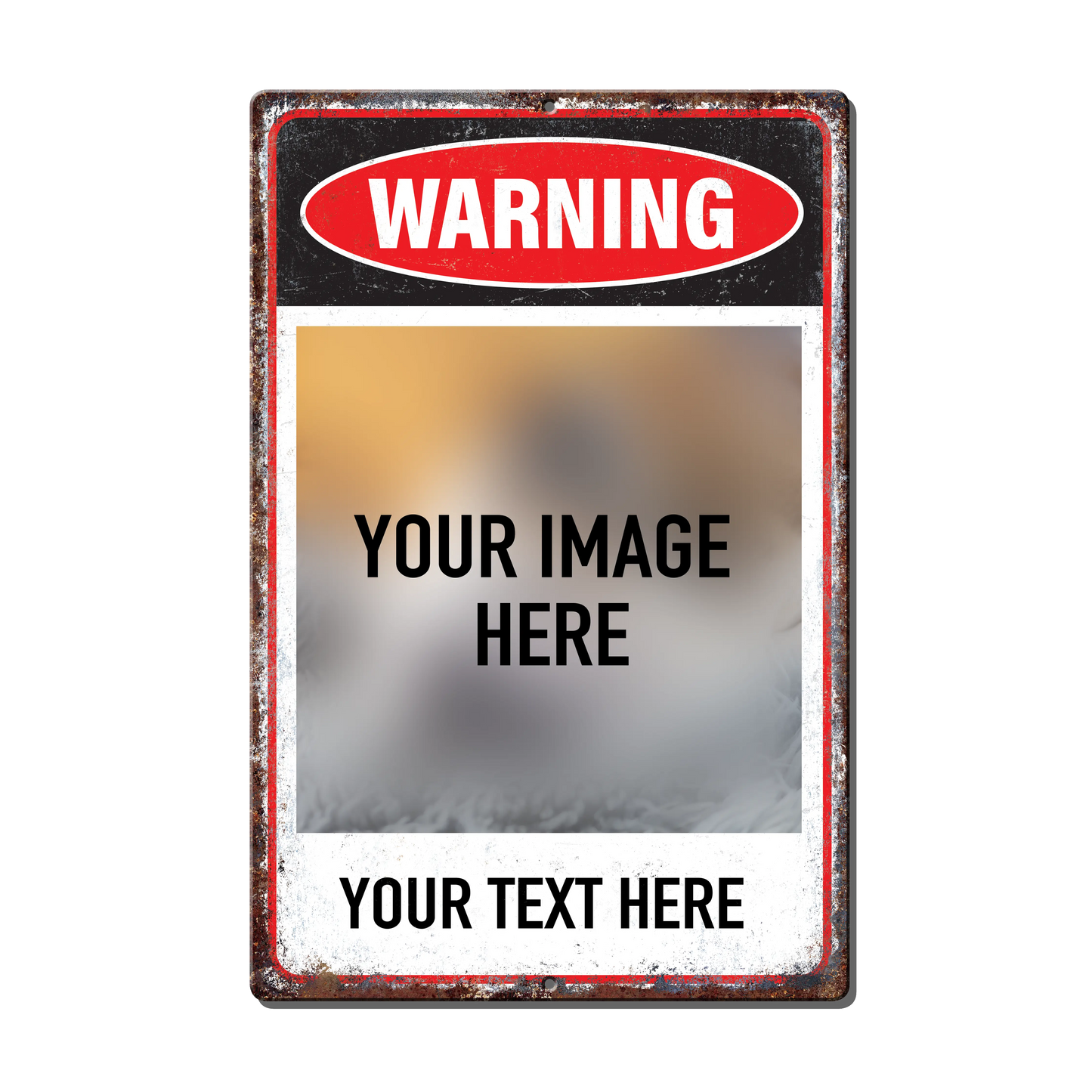 Warning Custom Photo Metal Sign