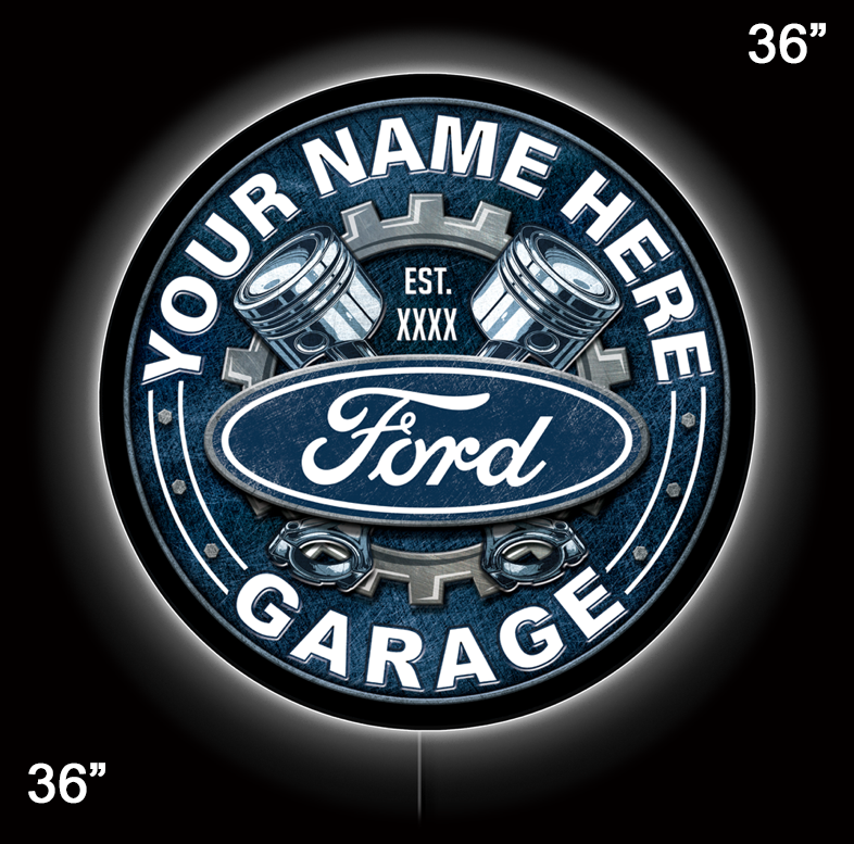 Ford Garage Custom LED Sign (23" / 36") – Lighted Wall Art
