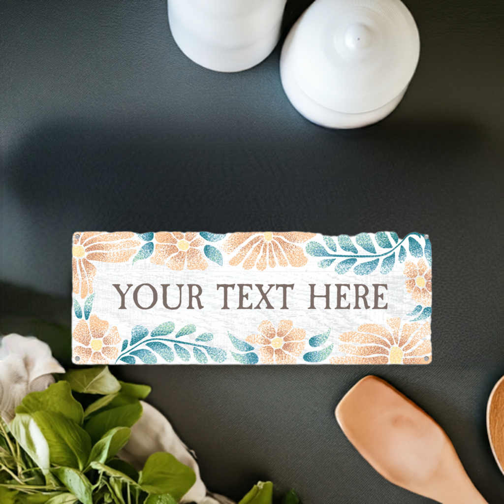 Coastal Floral Custom Metal Sign