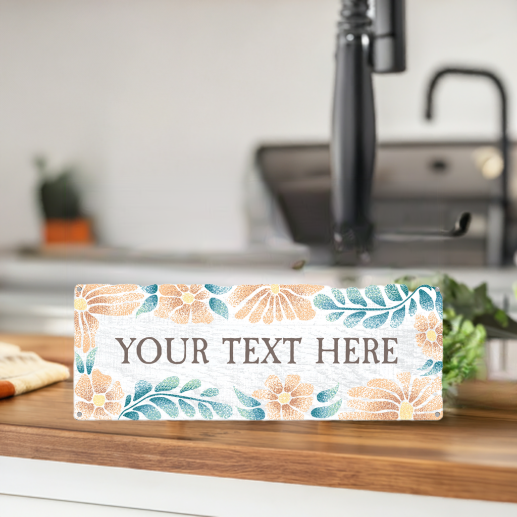 Coastal Floral Custom Metal Sign