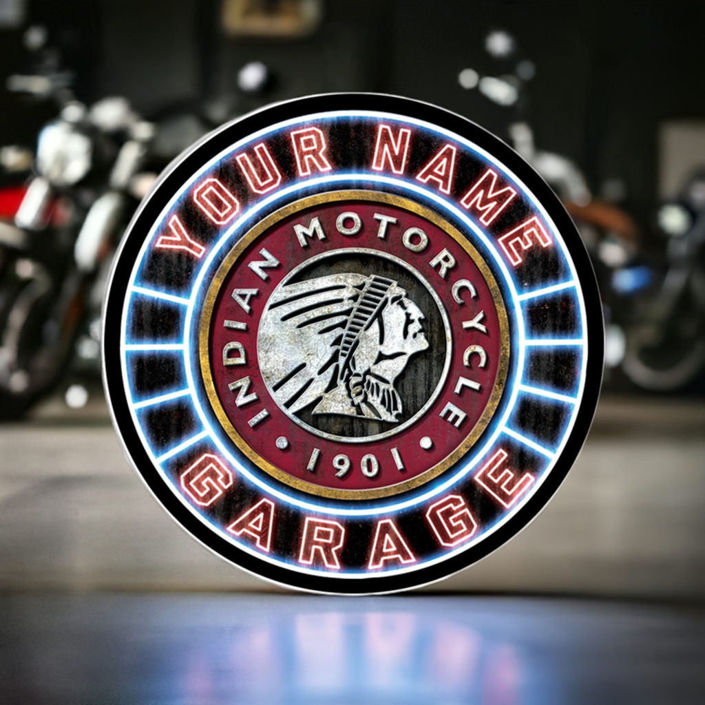 Neon Indian Motorcycle Custom LED Sign 36 in